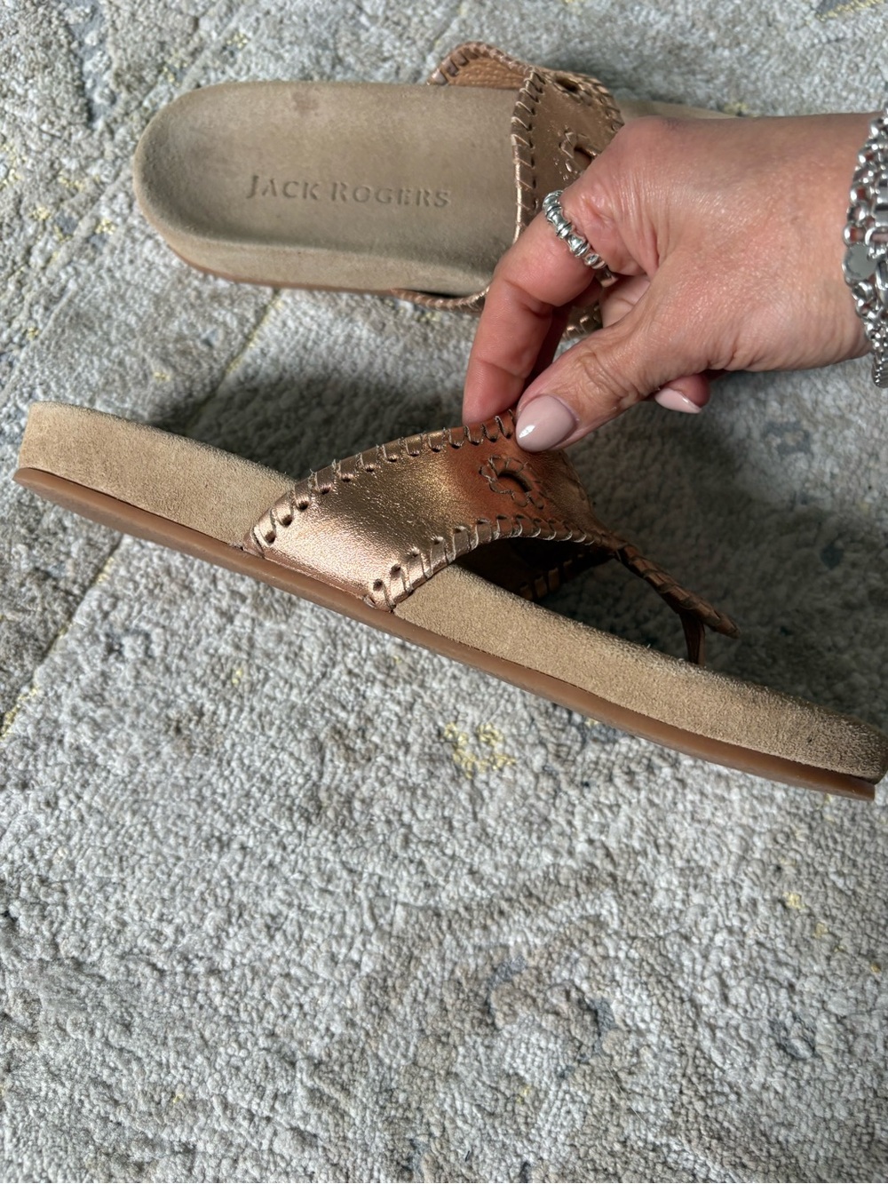 Jack Rogers Jacks Comfort Sandals in Rose Gold size 8.5 - Picture 6 of 8